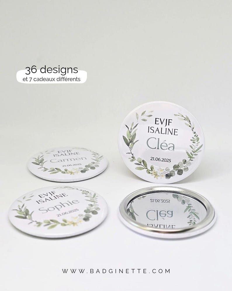 Regalo personalizado para despedida de soltera / Equipo de novias Futura novia despedida de soltera / Insignias con imán, espejo, abrebotellas, llavero / Insignia de regalo para despedida de soltera imagen 4