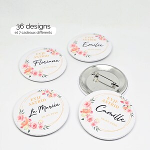 Personalized Hen Party/Stag Party Team Bride Pin Badge - Gift Accessory - Pocket Mirror Magnet, Bottle Opener, Keychain, Personalized Pin image 1