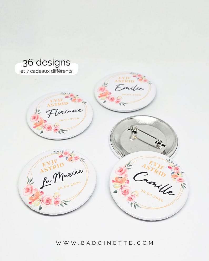Personalized Hen Party/Stag Party Team Bride Pin Badge - Gift Accessory - Pocket Mirror Magnet, Bottle Opener, Keychain, Personalized Pin image 1