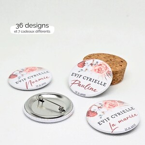 Regalo personalizado para despedida de soltera / Equipo de novias Futura novia despedida de soltera / Insignias con imán, espejo, abrebotellas, llavero / Insignia de regalo para despedida de soltera imagen 7