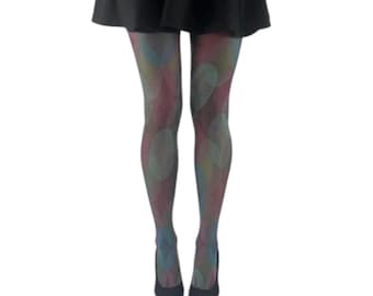 Psychedelic Multi Coloured Teal Tights