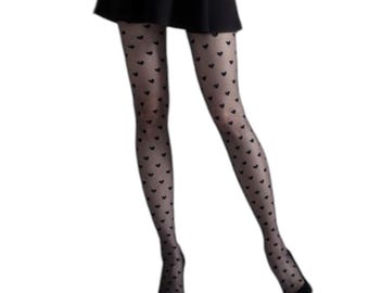Sheer Mini Hearts Tights