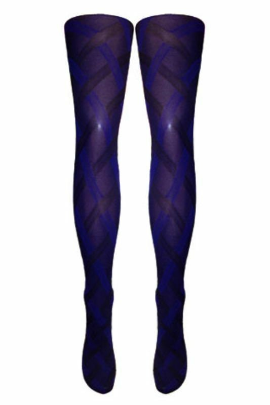Fancy Italian Opaque Tights (Assorted Styles) One Size 36" - 42" (Made In Italy)