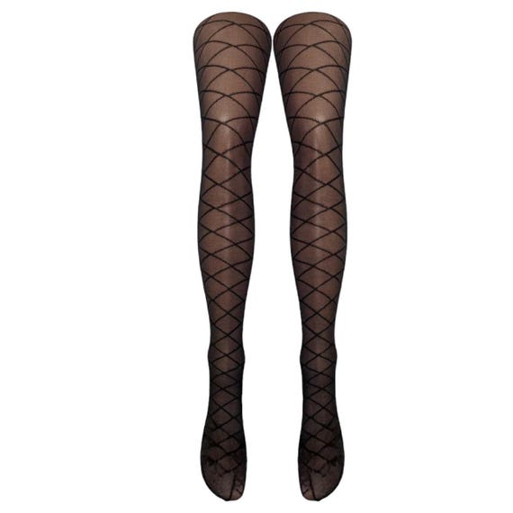 Sheer Diamond Pattern Tights