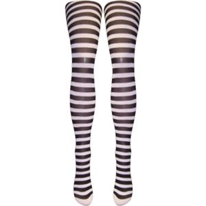 Meia-calça listrada semi-opaca Silver Legs (tamanho único e GG) 15 cores