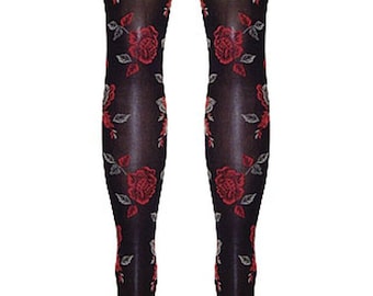 Rose Embossed Patterned Tights