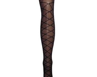 Sheer Diamond Pattern Tights