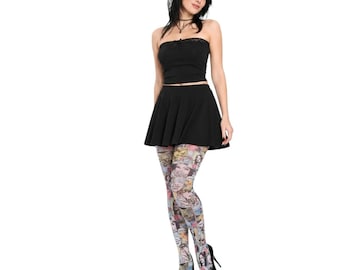 Women’s Comic Book Print Tights | Retro Pop-Art Patterned Hosiery