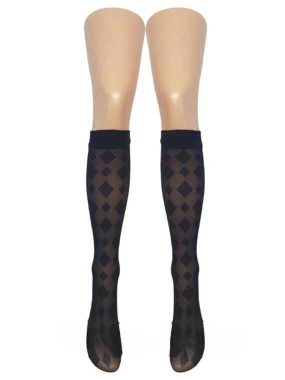 Fancy Pattern Ladies Knee High Pop Socks Made in Italy