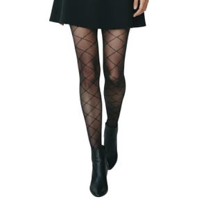 Sheer Diamond Pattern Tights