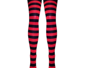 Silver Legs Striped Over Knee Cotton Socks (Made In Italy)