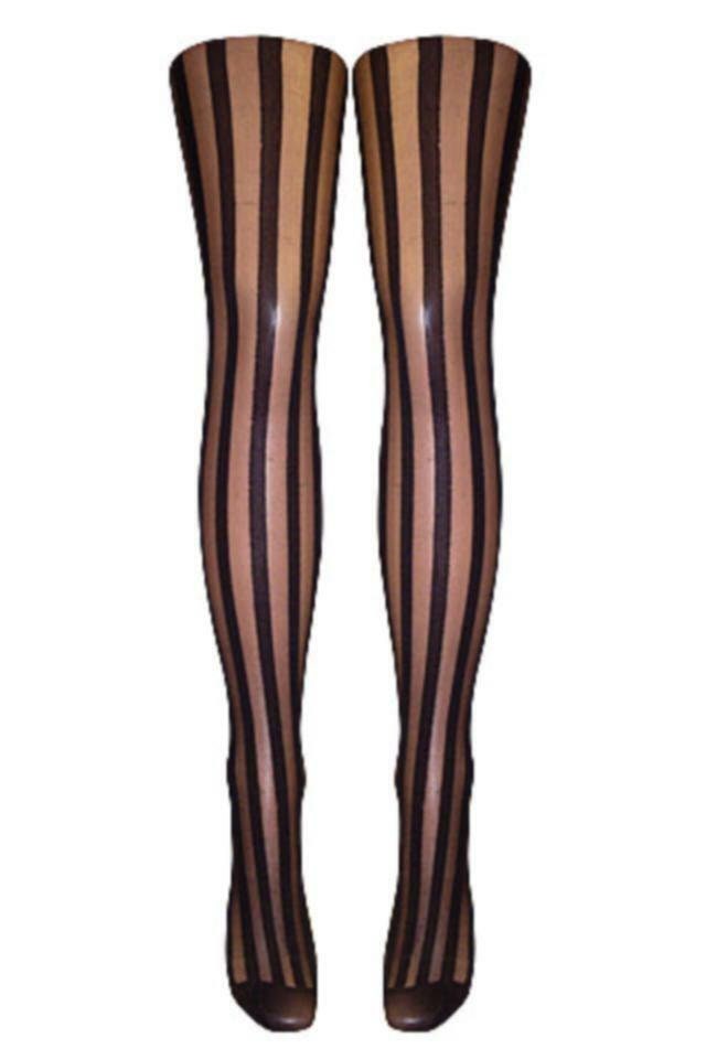 Brown top striped tights