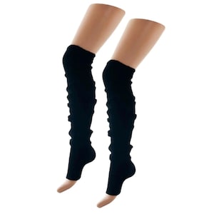 Stirrup Leg Warmers (90cm and 40cm)Soft Ribbed Sparkle Ballet & Dance(Made In UK)