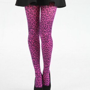 Fluffy Pink Beanie and Printed Tights  Black patterned tights, Tights,  Printed tights