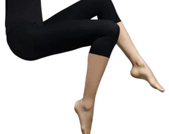Medias negras sin pies de 70 deniers recortadas Silver Legs