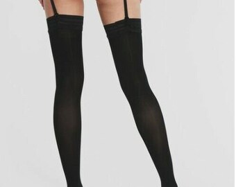 Black 50 Denier Stockings (Sizes M / XL / XXL) Made In Italy