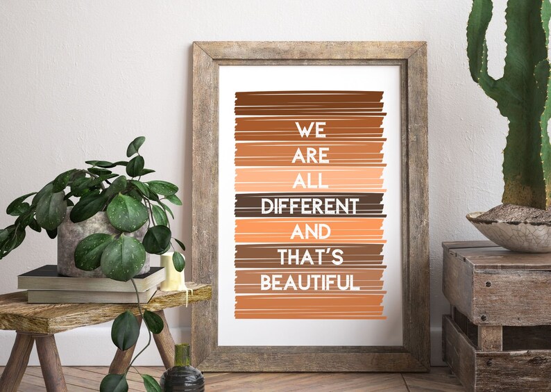 We are all different and thats beautiful printable diversity etsy