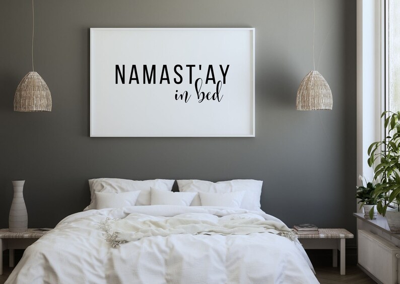 Namaste in Bed Printable Namaste Sign Bedroom Wall Art - Etsy
