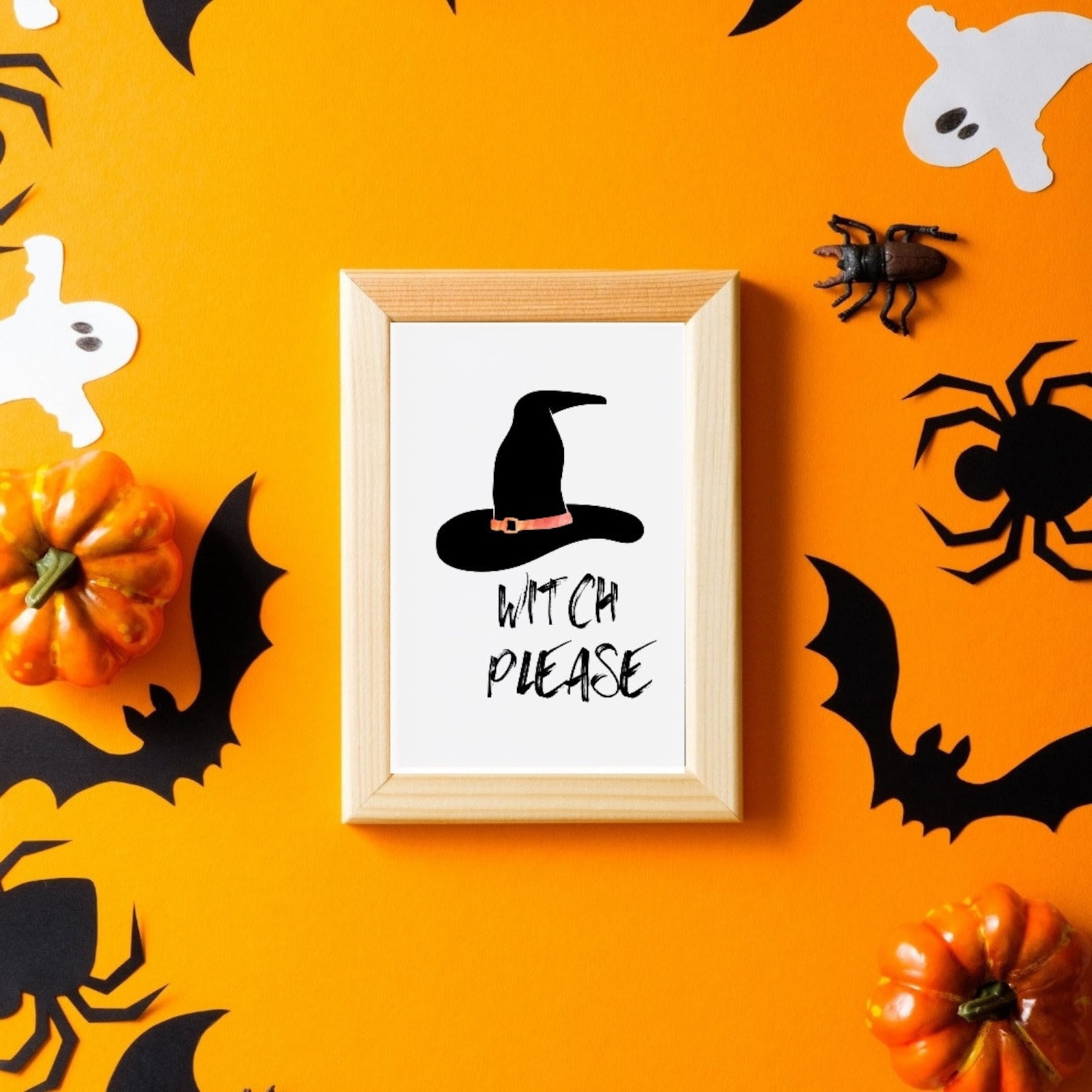 Printable Witch please wall art Witch print Halloween wall Etsy