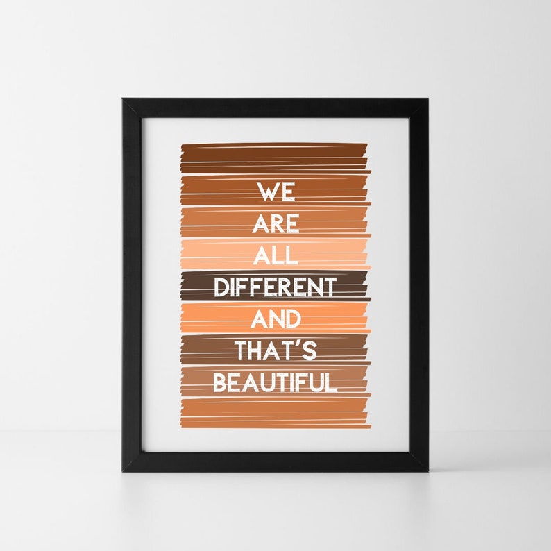 We are all different and thats beautiful printable diversity etsy