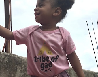 Tribe Of Gad Bodysuit Ancient Paleo Hebrew Tent Symbol Body suit Baby T-shirt Unisex 100% Cotton Infant Toddler Short-Sleeve Gift Tee