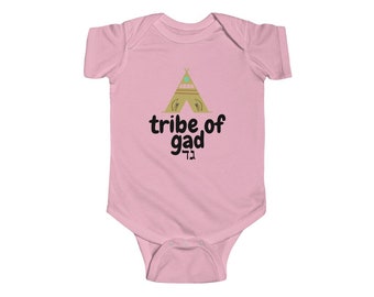 Tribe Of Gad Modern Hebrew Bodysuit Tent Symbol Israelite Baby Body suit Unisex Gift 100% Cotton Infant Toddler Short-Sleeve Tee T-shirt