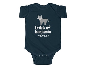 Tribe Of Benjamin Ancient Paleo Hebrew Bodysuit Wolf Toddler Israelite Unisex Gift 100% Cotton Infant Short-Sleeve Body Suit Tee Tshirt Baby