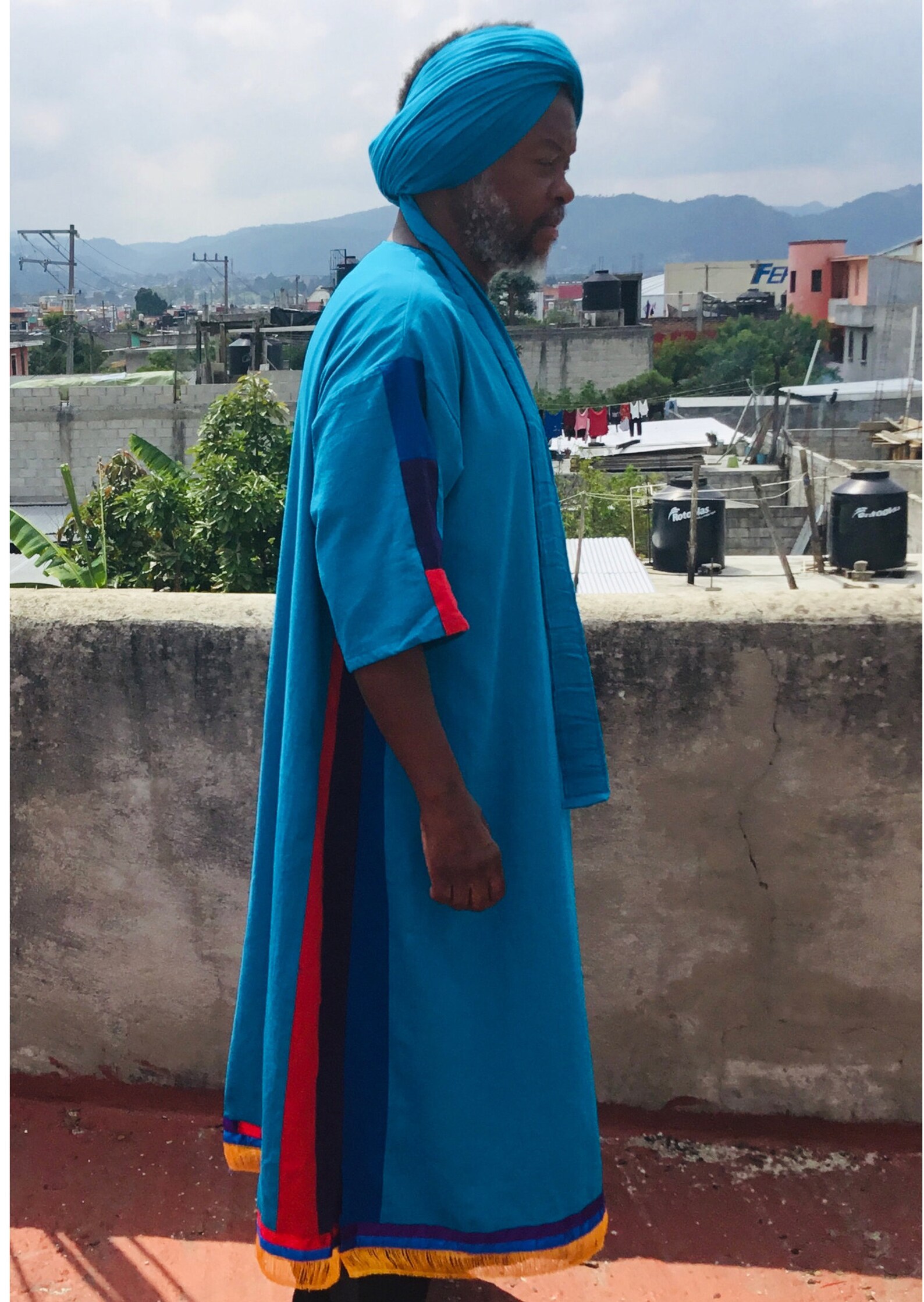 Mens Hebrew Israelite Tunic Long Garment 2XL Turquoise Blue Etsy