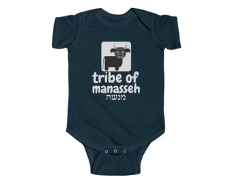 Tribe Of Manasseh Modern Hebrew Bodysuit Biblibal Unicorn Wild Ox Israelite Gift Baby Manaseh Unisex 100% Cotton Infant Toddler Tee T-shirt