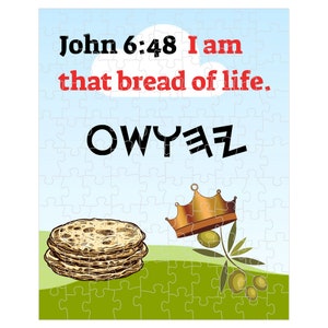 Bread Of Life Puzzle John 6:48 Puzzle Ancient Paleo Hebrew Israelite Puzzle Yahawashi Puzzle  Prince Of Peace Puzzle 8”X10” Or 11”X14”