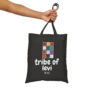 Ancient Hebrew Tribe of Levi Paleo Baby Levi Brew High Priest Breastplate Hebrew Israelite Gift 100% Cotton Canvas Tote Bag Black Natura