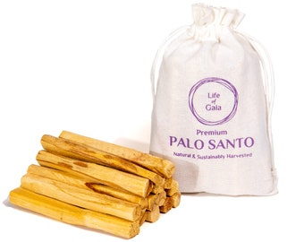 Authentic Palo Santo Sticks, Wild Harvested, Hand Picked Smudge Sticks, Set of 15 in Pure Cotton Drawstring Pouch, Cleansing Smudge  Sticks