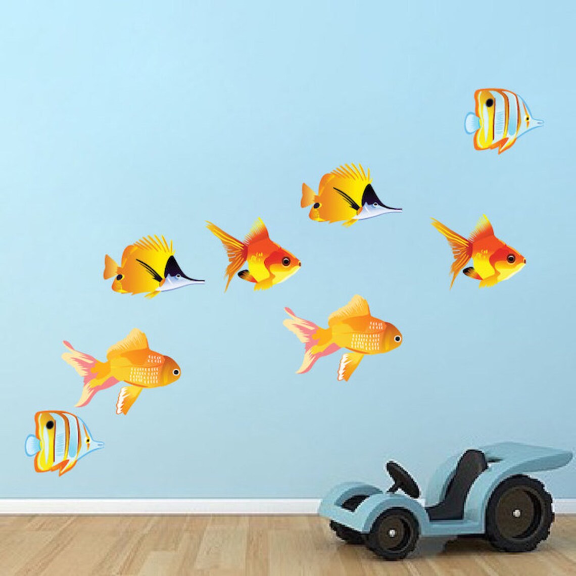 Fish Wall Decal Design Wall Mural Vinyl Removable Home Bedroom Etsy