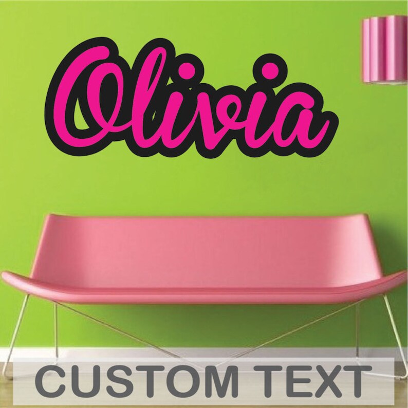 Custom Bedroom Name Wall Decal Design Wall Mural Vinyl | Etsy