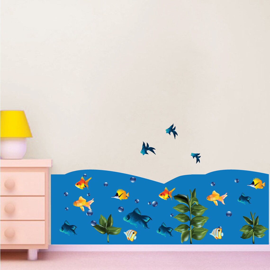Fish Wall Decal Design Wall Mural Vinyl Removable Home Bedroom Etsy