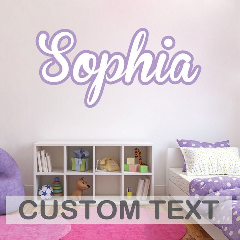 Custom Bedroom Name Wall Decal Design Wall Mural Vinyl | Etsy