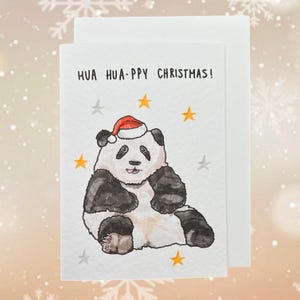 Noël Hua Hua | Panda | Carte de Noël artisanale