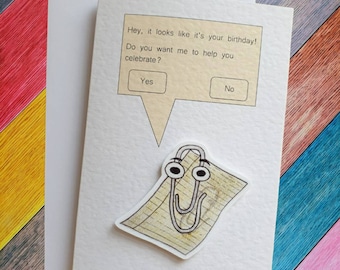 Clippy | Handgemaakte verjaardagskaart