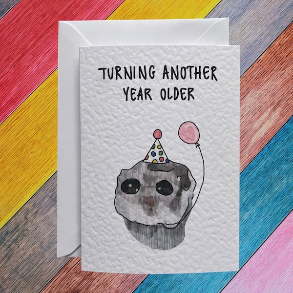 Mème hamster triste | Carte d'anniversaire fabriquée à la main