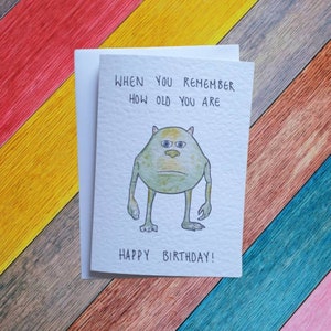Mike Wazowski | meme | Carte d'anniversaire fabriquée à la main
