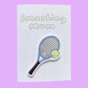 Maman fracassante | Tennis | Carte de fête des mères fabriquée à la main