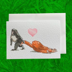 Punch the monkey | Cute monkey | Handcrafted greeting card