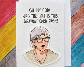 Linda | Who The Hell??? | Handcrafted Birthday Card