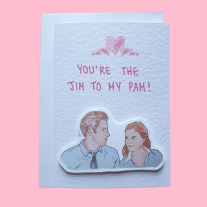 Jim and Pam | Handcrafted Valentine&#39;s Day Card