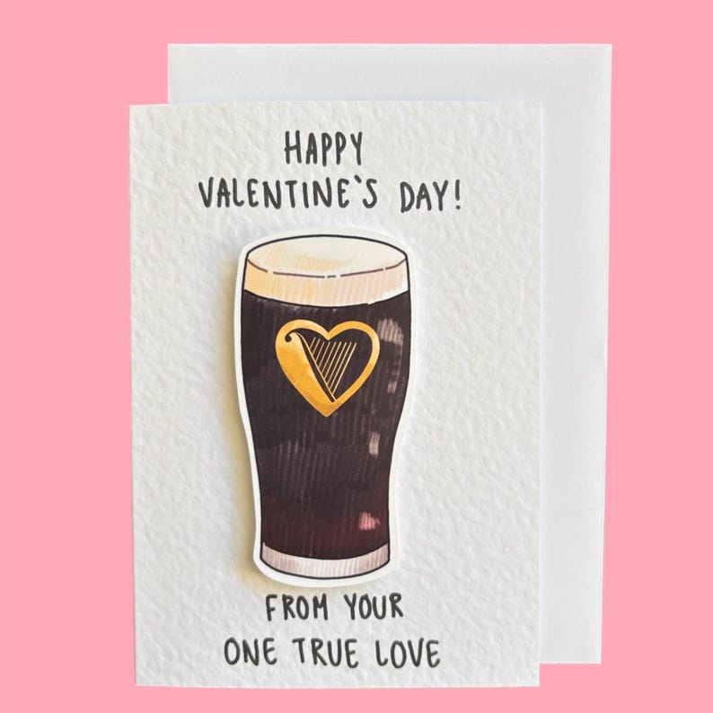 Guinness stout | Handgjort alla hjärtans dag-kort bild 1
