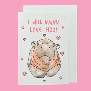 Moo Deng | Carte d'amour artisanale
