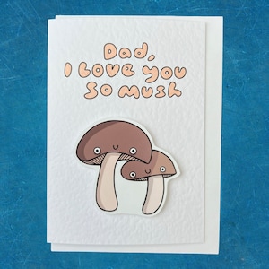 Papa je t'aime tellement Mush | Carte de fête des pères fabriquée à la main