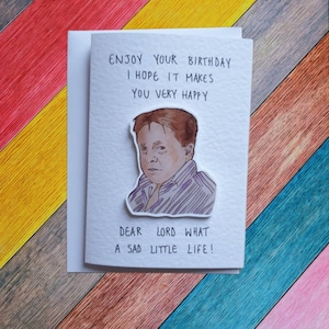 Venez dîner avec moi | Carte d'anniversaire artisanale | Petite vie triste