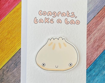 Bao Bun | Neem een bao | Handgemaakte felicitatiekaart