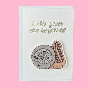 Vieillissons ensemble | Fossiles | Carte de Saint Valentin artisanale